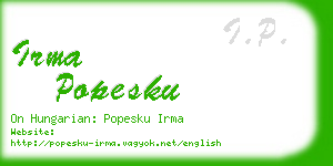 irma popesku business card